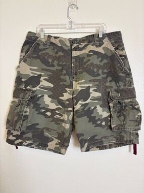 Tommy Hilfiger Red Label Camo Cargo Shorts Mens Size 36 Military Utility Y2K